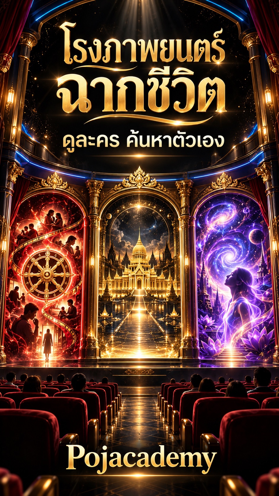 โปสเตอร์ โรงภาพยนตร์ฉากชีวิต Pojacademy 3 โรง 3 มิติชีวิต